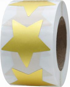 img 4 attached to Reward Your Little Superstar With Hybsk'S Metallic Gold Star Labels - 500 Per Roll, 1.5 Inches In Size