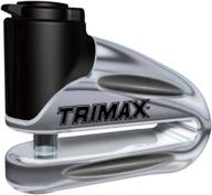 🔒 chrome trimax t665lc disc lock with long throat - 10mm hardened metal pin, pouch, and reminder cable логотип