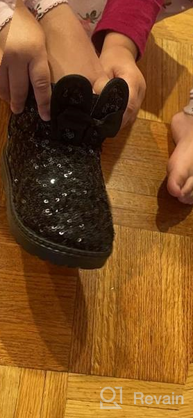 img 1 attached to DADAWEN Warm Winter Sequin Waterproof Outdoor Snow Boots for Boys and Girls review by Riley Skeet