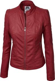 img 3 attached to CTC Women's Dressy Vegan Leather Biker Jacket: Perfect for Fashionable California Outfits