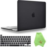 ueswill совместим с корпусом macbook pro 16 дюймов 2020 г., модель a2141 выпуска 2019 г., жесткий чехол с черным чехлом для клавиатуры для macbook pro 16 + ткань из микрофибры, черный логотип
