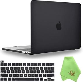 img 4 attached to UESWILL совместим с корпусом MacBook Pro 16 дюймов 2020 г., модель A2141 выпуска 2019 г., жесткий чехол с черным чехлом для клавиатуры для MacBook Pro 16 + ткань из микрофибры, черный