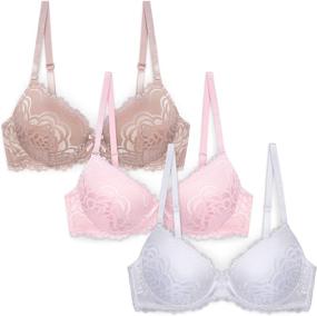 img 3 attached to Value Pack Padded Lace Underwire Push Up Bras For Women - Boost Your Look!