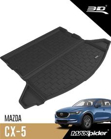 img 4 attached to 🔲 Custom Fit All-Weather Floor Mat - 3D MAXpider M1MZ0581309 for Mazda CX-5 Models - Kagu Rubber (Black)