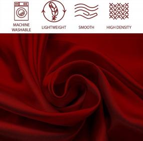img 2 attached to 🛏️ Premium Satin Queen Bed Sheet Set - Ultra Soft 4-Piece Collection in Red