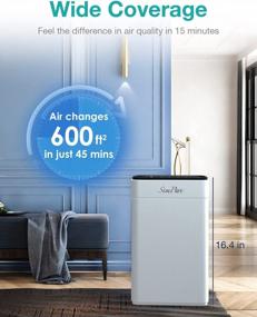 img 3 attached to SimPure HP8 Air Purifier For Home Large Room & Bedroom & Office, Quiet True HEPA Filter Air Cleaner For Allergies, Pets, Smokers, Eliminates Allergens, Smoke, Odors, Dust, Pets Hair Dander, Mold