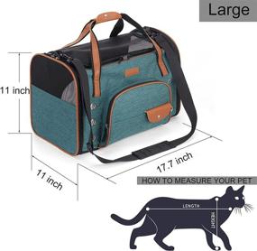 img 2 attached to 🐾 TSA Airline Approved Pet Carrier Bag for Small Medium Dogs Cats, Soft Sided Travel Leisure Crate for Small Animals - Large, Dark Green