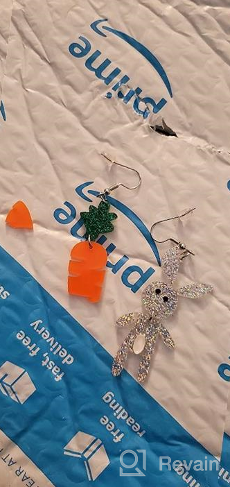 img 1 attached to 🐰 Stunning Easter Bunny Carrot Dangle Earrings - Vibrant & Sparkling Holiday Accessories for Women and Girls review by Matt Sirmons