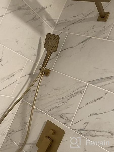 img 1 attached to Upgrade Your Bathroom with Gabrylly Shower System: Wall Mounted High Pressure 10" Rain Shower Head and 3-Setting Handheld Set - Complete Faucet Kit with 2-Way Valve in Brushed Nickel review by Scott Pentapati