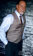 img 1 attached to Men'S Pinstripe Business Suit Vest - Formal Dress Tuxedo Waistcoat By Alizeal review by Braxton Jackson