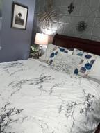 картинка 1 прикреплена к отзыву 1000-TC Luxury Microfiber Down Comforter Quilt Cover Set: Nanko Queen Bedding Duvet With White & Black Marble Print, Zipper Closure + Ties - Modern Style For Men & Women от Marcos Olvera