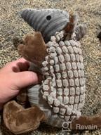 img 1 attached to Squeaky Armadillo Pet Plush Dog Chew Toy - Hollypet Dark Gray review by Nicholas Harrington