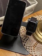 img 1 attached to 2-In-1 Foldable Aluminum Phone Charging Stand For IPhone 13/12 Mini Pro Max And Apple Watch 7/6/5/4/3 With MagSafe Compatibility In Grey (Charger Not Included), By Apiker review by Everald Mendez