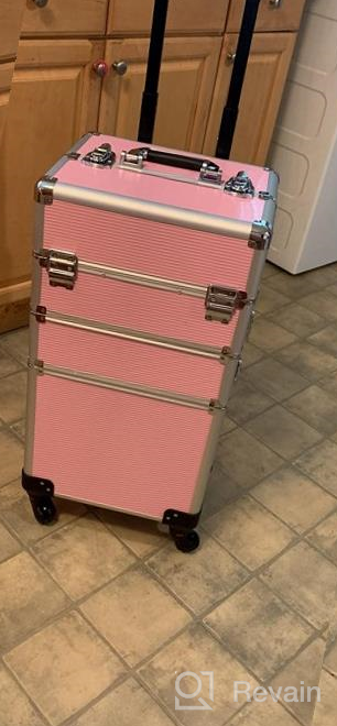 img 1 attached to Aluminum Rolling Cosmetics Case - 3 In 1 Professional Beauty Storage With Folding Trays And Large Compartments In Silver By OUDMAY review by Sedric Hood
