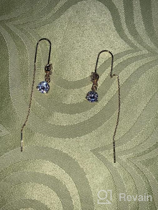 img 1 attached to 925 Silver SWAROVSKI Crystals Long Tassel Threader Dangle Drop Earrings in White by AllenCOCO review by Melissa Moore