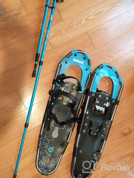 img 1 attached to Complete Snowshoe Kit For All Ages: Odoland 3-In-1 Set With Trekking Poles, Durable Carrying Bag, And Lightweight Aluminum Alloy Terrain Shoes In Sizes 21”, 25”, And 30” review by Michael Zambrano