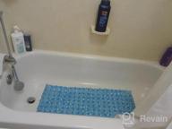 img 1 attached to WELTRXE Pebbles Bath Mat Oval Non-Slip Bathtub Mat With Suction Cups, Drain Holes For Bathroom Showers, Tub, Machine Washable, BPA, Latex Free Safe Shower Mats, 27 X 14 Inch, Teal review by Sara Murphy