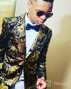 img 6 attached to 🤵 Golden Jacquard Boyland Tuxedo Formal Attire for Boys