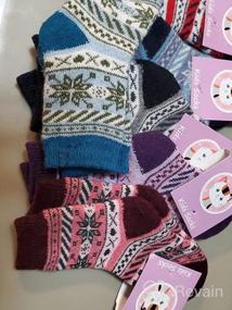 img 5 attached to Winter Warmth for Kids: Children's Wool Solid Color Socks - Thermal Crew Socks 6 Pairs