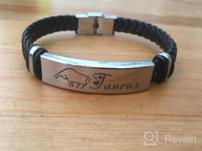 img 5 attached to Starchenie Zodiac Signs Leather Bracelet: 12 Constellation Braided Punk Wrist Rope Cuff Bracelet