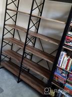 img 1 attached to IRONCK Bookshelf Double Wide 6-Tier 76" H, Open Large Bookcase, Industrial Style Shelves, Wood And Metal Bookshelves For Home Office, Easy Assembly review by Robert Mac