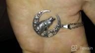 img 1 attached to 🌙 Eiffy Antique Silver Howling Wolf Crescent Moon and Pentagram Pentacle Star Pendant Necklace: Exquisite Wicca Jewelry review by Daniel Greene