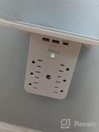 img 1 attached to Expand Your Power With The Wall Outlet Extender - Surge Protector Featuring 6 AC Outlets, Shelf, 2 USB And USB C Charging Ports - Black review by Carlito Tardy