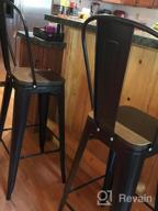 img 1 attached to Upgrade Your Patio With Mecor'S Set Of 4 Removable Backrest Bar Stools - 30'' Counter Height, Metal Frame, And Wood Seat In Sleek Black Finish review by Tanya Jenkins