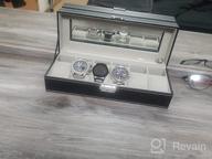 img 1 attached to 6 Slot Leather Watch Case Display Box - NEX Organizer For Glass Jewelry Storage review by Jackie Quimby