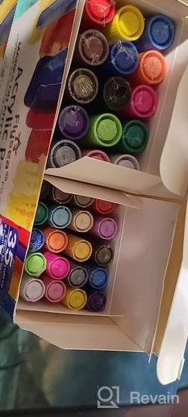img 1 attached to IVSUN 35 Premium Acrylic Paint Markers With Extra Fine And Medium Tips - Long-Lasting Paint Pen Set For Rock, Wood, Metal, Plastic, Glass, Canvas, Ceramic, Easter Eggs - Vibrant Color Palette review by Deb Wilkes