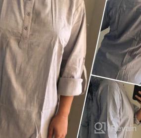 img 5 attached to JINIDU мужские льняные рубашки Henley с длинным рукавом, хлопковые повседневные пляжные хиппи-футболки