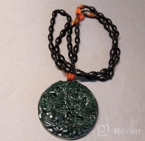 img 1 attached to Hand-Carved Natural Green Jade Pendant Necklace - 100% Pure Gemstone Amulet for Men or Women with Fine Polishing, Available in Boutique review by Dustin Ramsey