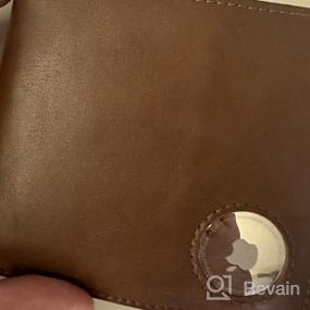 img 6 attached to Мужской тонкий кожаный кошелек в два сложения с блокировкой AirTag RFID и 13 слотами для кредитных карт