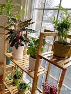 img 1 attached to Indoor Outdoor Flower Pot Rack: 9-Tier Bamboo Shelf Display Holder For 17 Potted Plants, Perfect For Patio, Garden, Balcony, Or Living Room Décor review by Curtis Richardson