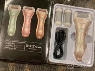img 1 attached to BOMPOW Electric Foot File Waterproof Scrubber For Cracked Heels And Dead Skin Removal With 3 Roller Heads (Gold) review by Nick Walsh