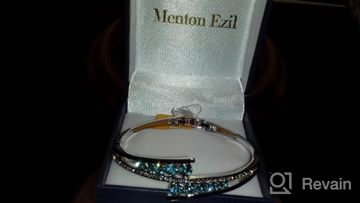 img 1 attached to White Gold Plated Love Encounter Bangle Bracelets: Adjustable Hinged Jewelry From Menton Ezil review by Sean Santhanam
