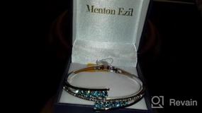 img 5 attached to White Gold Plated Love Encounter Bangle Bracelets: Adjustable Hinged Jewelry From Menton Ezil