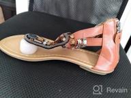 img 1 attached to Women'S ICKER Strappy Gladiator Sandals - Bohemia Thong Flat Beach Shoes 0989 review by Anthony Wilson