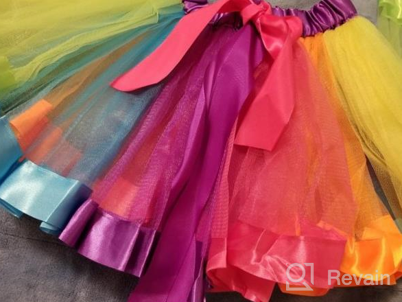 img 1 attached to SENLIXIN Layered Rainbow Colorful Ruffle Girls' Clothing for Skirts & Skorts review by Rachel Wilder