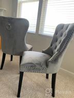 img 1 attached to Black Retro Velvet Upholstered Dining Chairs With Armless Design - Set Of 2 By Kmax review by Matt Bokil