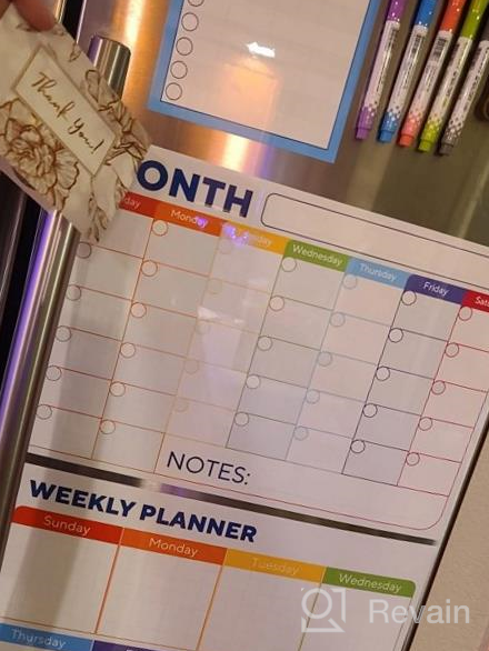 img 1 attached to Get Organized Every Day With Our 3-Piece Magnetic Whiteboard Calendar Set For Fridge - Monthly, Weekly, And Daily Planner With Grocery List, 5 Markers, And Eraser review by Brad Dotson