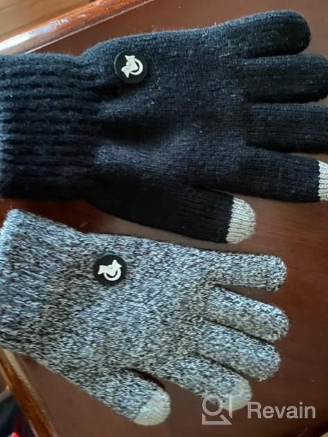 img 1 attached to LETHMIK Kids Touchscreen Knit Gloves, Winter Solid Black Children's Warm Thick Fleece Lined Gloves review by Peter Bates