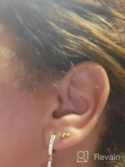 img 1 attached to Stunning Minimal Jewelry For Women: 14K Gold/Silver/Rose Gold Plated Huggie Earrings With CZ Small Huggie Hoops, Dangle Drops, Hearts, Spikes, Crosses, And Initial Cuffs review by Darnell Murphy
