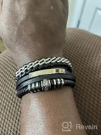 img 1 attached to SERAŞAR Premium Genuine Leather Bracelet [Shine] for Men in Black - Magnetic Stainless Steel Clasp in Black, Silver, and Gold - Includes Exclusive Jewelry Box - Great Gift Idea! review by Brian Sitton