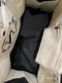 img 5 attached to Индивидуальные холщовые сумки BeeGreen с вышитыми монограммами и кожаными ручками - идеальный индивидуальный подарок на день рождения для женщин