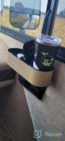 img 8 attached to Beige Car Seat Organizer with Cup Drink Holders - Multi-purpose Gap Filler Storage Box for Reduced Distracted Driving, Phone Mount, Mug, Bottle, Cellphones, Coasters, Wallet, Cards
