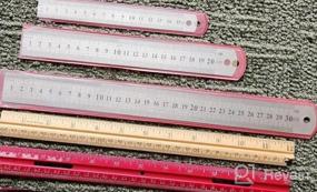 img 6 attached to Stainless Steel Metal Ruler Set Of 3 - 6 Inch, 8 Inch And 12 Inch For Home School Office Daily Use