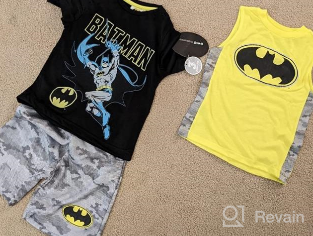 img 1 attached to Warner Bros. Batman and The Flash Superhero Short Sleeve T-Shirt, Tank Top, and Mesh Shorts Set for Justice League Boys review by Kristopher Rodriguez