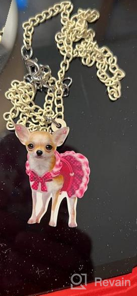 img 1 attached to 🐶 Adorable DUOWEI Acrylic Black Chihuahua Necklace: Cute Cartoon Dog Pendant Jewelry, Perfect Gifts for Women, Teens, and Girls review by Katie Burgeson