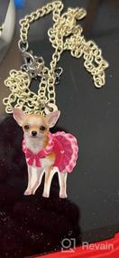 img 5 attached to 🐶 Adorable DUOWEI Acrylic Black Chihuahua Necklace: Cute Cartoon Dog Pendant Jewelry, Perfect Gifts for Women, Teens, and Girls